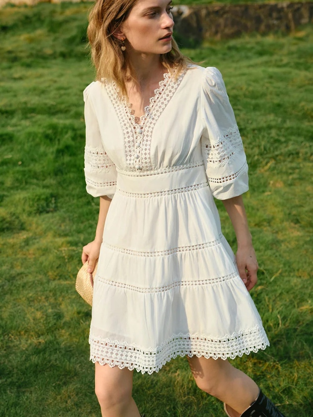 Petite Studio White Cotton Dress